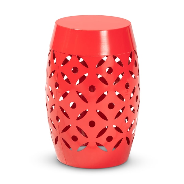 Hallie Modern & Contemporary Red Finished Metal Outdoor Side Table